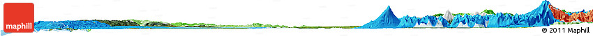 Satellite Horizon Map of OSORNO, political shades outside