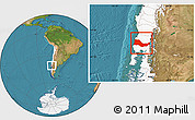 Satellite Location Map of OSORNO, highlighted country