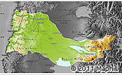 Physical Map of OSORNO, darken, desaturated