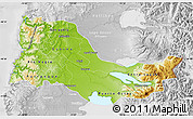 Physical Map of OSORNO, lighten, desaturated