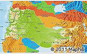 Physical Map of OSORNO, political outside