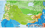 Physical Map of OSORNO, political shades outside