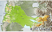 Physical Map of OSORNO, semi-desaturated
