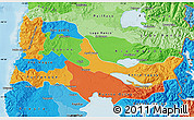 Political Map of OSORNO, political shades outside