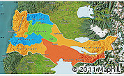 Political Map of OSORNO, satellite outside