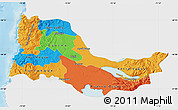 Political Map of OSORNO, single color outside