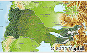 Satellite Map of OSORNO, physical outside