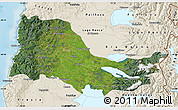 Satellite Map of OSORNO, shaded relief outside