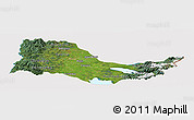 Satellite Panoramic Map of OSORNO, cropped outside
