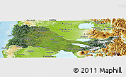 Satellite Panoramic Map of OSORNO, physical outside