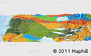 Satellite Panoramic Map of OSORNO, political outside