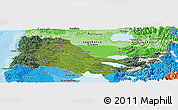 Satellite Panoramic Map of OSORNO, political shades outside