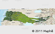 Satellite Panoramic Map of OSORNO, shaded relief outside