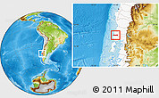 Physical Location Map of Purranque, highlighted country