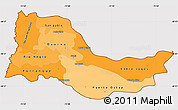 Political Shades Simple Map of OSORNO, cropped outside
