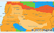 Political Shades Simple Map of OSORNO, political outside