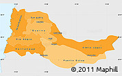Political Shades Simple Map of OSORNO, single color outside