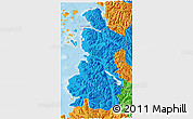 Political 3D Map of Chaiten