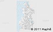 Silver Style 3D Map of Chaiten, single color outside