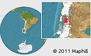 Satellite Location Map of Chaiten, highlighted country