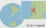 Savanna Style Location Map of Chaiten