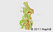 Physical Map of Chaiten, cropped outside