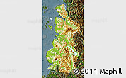 Physical Map of Chaiten, darken