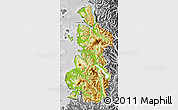 Physical Map of Chaiten, desaturated
