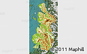 Physical Map of Chaiten, satellite outside