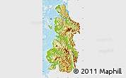 Physical Map of Chaiten, single color outside