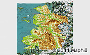 Physical Panoramic Map of Chaiten, satellite outside