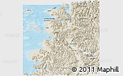 Shaded Relief Panoramic Map of Chaiten