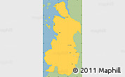 Savanna Style Simple Map of Chaiten, single color outside