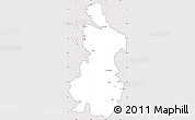 Silver Style Simple Map of Chaiten, cropped outside