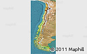 Physical Panoramic Map of Chile, satellite outside