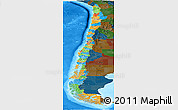 Political Panoramic Map of Chile, darken, land only
