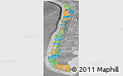 Political Panoramic Map of Chile, desaturated