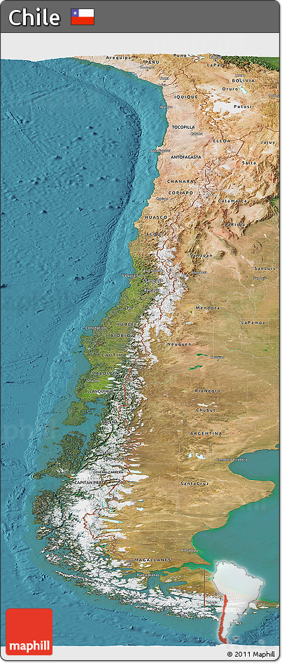 Satellite Panoramic Map of Chile