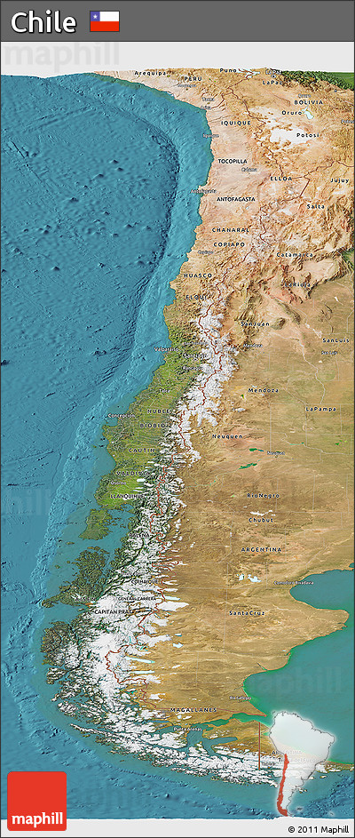 Satellite Panoramic Map of Chile