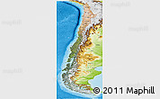 Satellite Panoramic Map of Chile, physical outside