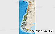 Satellite Panoramic Map of Chile, shaded relief outside