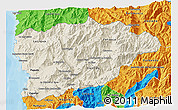 Shaded Relief 3D Map of PETORCA, political outside