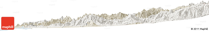 Shaded Relief Horizon Map of PETORCA, lighten