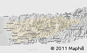 Shaded Relief Panoramic Map of PETORCA, desaturated