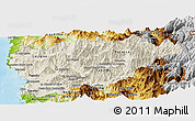 Shaded Relief Panoramic Map of PETORCA, physical outside
