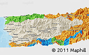Shaded Relief Panoramic Map of PETORCA, political outside