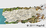 Shaded Relief Panoramic Map of PETORCA, satellite outside