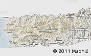 Shaded Relief Panoramic Map of PETORCA, semi-desaturated