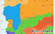 Political Simple Map of PETORCA, political shades outside