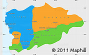Political Simple Map of PETORCA, single color outside